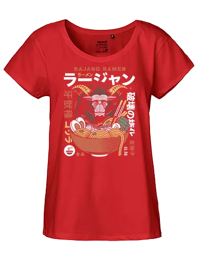 Rajang Ramen - monster, hunting, gamer, gaming, video games, furious rajang, iceborne, wyvern, felyne, pickle, hunter monster world, game, coffee, gamer, gaming, video games, hunter, monster rise, monster wilds - Fairtrade Girl Shirt