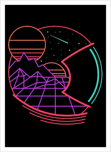 Space Adventure in 80s Retrowave Style 