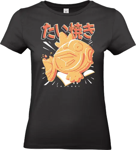 Taiyakarp - Fish, Pocket, Japanese Food, Japan, Japanese Treats, Cartoon, Mashup, Collection, Nostalgia, Retro, Anime, Video Games, Food - Standard T-Shirt (Women)