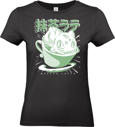 Matchasaur Latte - Bulbassaur, Matcha, Matcha Latte, Green Tea, Japanese Food, Food, Treats, Pocket, Cartoon, Collection - Standard T-Shirt (Women)