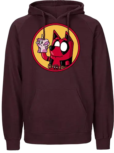 Dadpool! - Antihero, bluey, dad, fathers-day, father, funny, unicorse, unicorn, mashup - Fairtrade Hoodie
