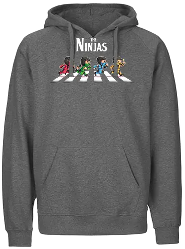 The Ninjas - scorpion, subzero, ninja, ninjas, mk, Kombat, kombat, abbey road, parody, games, reptille, ermac, liu kang - Fairtrade Hoodie