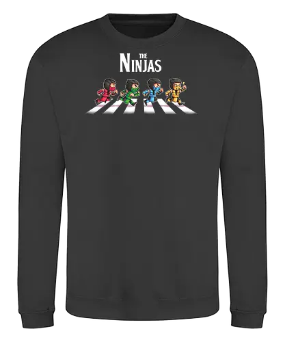 The Ninjas - scorpion, subzero, ninja, ninjas, mk, Kombat, kombat, abbey road, parody, games, reptille, ermac, liu kang - Sweatshirt