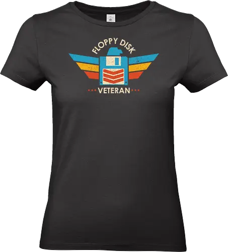 Floppy Disk Veteran - Expert in the Old School of Storage - 80s, 90s, computer, developer, floppy disk, gamer, geek, nerd, never forget, nostalgia, old school, programmer, retro, technology, vintage - Standard T-Shirt (Women)