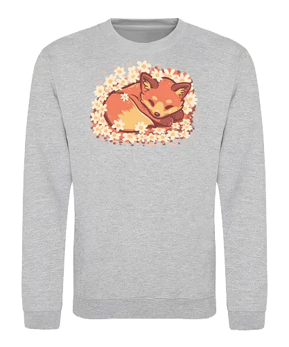 Daisy Spring Fox - Fuchs, Frühling, Gänseblümchen, Schlafender Fuchs, Fuchs und Blumen, Niedlicher Fuchs, Blumig, Verträumt, Ästhetisch, Warme Farben, Frühlingstier, Gänseblümchen Blume, Cottagecore Fuchs, Gelassen, Ruhig, fox, spring, daisy, Sleeping fox, Fox and flowers, Cute fox, Floral, dreamy, aesthetic, warm colours - Sweatshirt