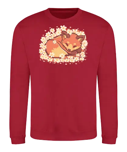 Daisy Spring Fox - Fuchs, Frühling, Gänseblümchen, Schlafender Fuchs, Fuchs und Blumen, Niedlicher Fuchs, Blumig, Verträumt, Ästhetisch, Warme Farben, Frühlingstier, Gänseblümchen Blume, Cottagecore Fuchs, Gelassen, Ruhig, fox, spring, daisy, Sleeping fox, Fox and flowers, Cute fox, Floral, dreamy, aesthetic, warm colours - Sweatshirt