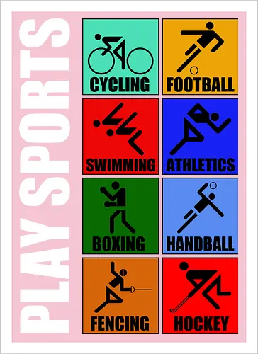 Play Sports Health Vintage Art