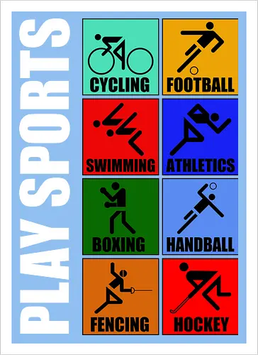 Play Sports Health Vintage Art