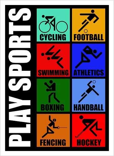 Play Sports Health Vintage Art