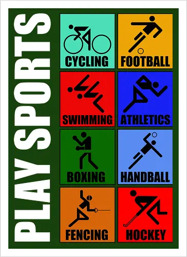 Play Sports Health Vintage Art