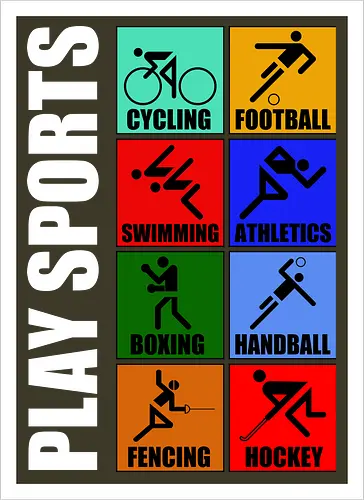 Play Sports Health Vintage Art