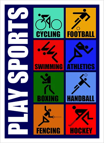 Play Sports Health Vintage Art