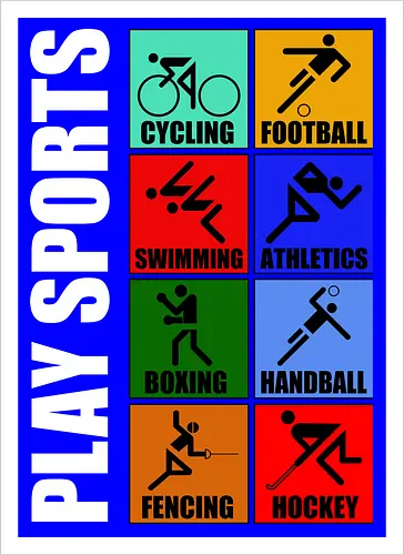 Play Sports Health Vintage Art