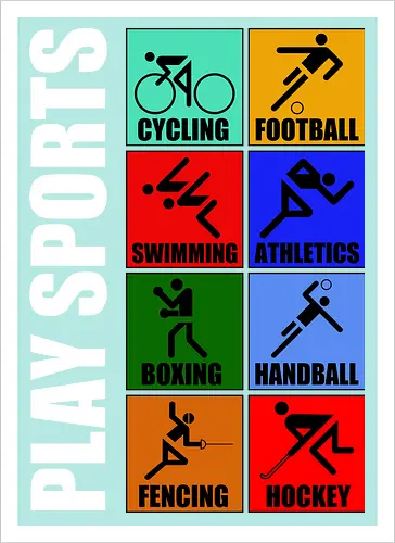 Play Sports Health Vintage Art