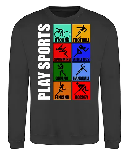 Play Sports Health Vintage Art - sports, health, healthy, funny quote, mashup, funny, funny pop, funnytee, gaming, geek, humor, joke, meme, memes, nerd, parody, television, vintage - Sweatshirt