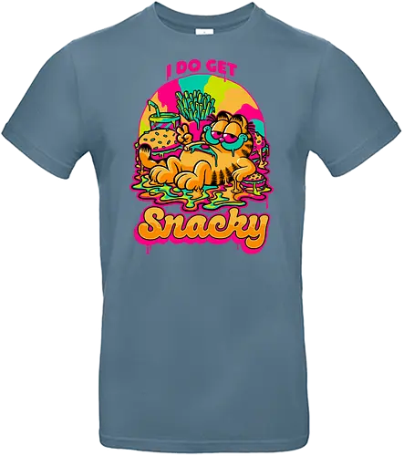 Cat Psychedelic Food Trip - Cat, comic, cartoon, Psychedelic, fast food, burger, fries, orange cat, lasagna, fun, funny, Food, Trip, comic, food, tripping, pet - Standard T-Shirt