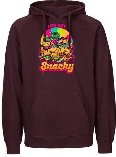 Cat Psychedelic Food Trip - Cat, comic, cartoon, Psychedelic, fast food, burger, fries, orange cat, lasagna, fun, funny, Food, Trip, comic, food, tripping, pet - Fairtrade Hoodie
