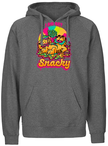 Cat Psychedelic Food Trip - Cat, comic, cartoon, Psychedelic, fast food, burger, fries, orange cat, lasagna, fun, funny, Food, Trip, comic, food, tripping, pet - Fairtrade Hoodie