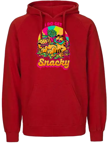 Cat Psychedelic Food Trip - Cat, comic, cartoon, Psychedelic, fast food, burger, fries, orange cat, lasagna, fun, funny, Food, Trip, comic, food, tripping, pet - Fairtrade Hoodie