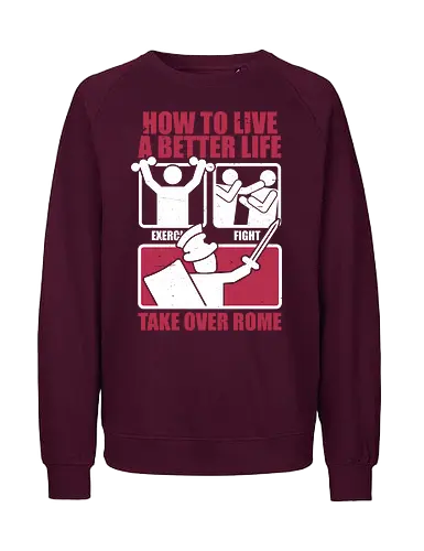 How To Take Rome - Historical, History, Daily, Routine, Revolution, War, Rome, Roman Empire, Roman, Gladiator, Warrior, Fighter, Routine, Trained, Training, Exercise, Punch, Fighting, Fight, Comics, Comic, Information, Infographic, Sparta, Spartacus - Fairtrade Sweatshirt