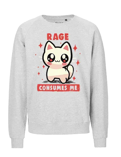 Rage Consumes Me - Wut verzehrt mich Meme, Wut, weirdcore, lustig, Katze, Kätzchen, sarkastisch, ungelenk, schwarzer Humor, Rage Consumes me meme, rage, funny, cat, kitten, sarcastic, unhinged, dark humour - Fairtrade Sweatshirt
