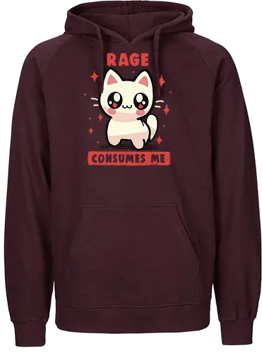 Rage Consumes Me - Wut verzehrt mich Meme, Wut, weirdcore, lustig, Katze, Kätzchen, sarkastisch, ungelenk, schwarzer Humor, Rage Consumes me meme, rage, funny, cat, kitten, sarcastic, unhinged, dark humour - Fairtrade Hoodie