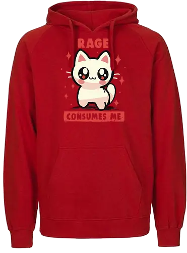 Rage Consumes Me - Wut verzehrt mich Meme, Wut, weirdcore, lustig, Katze, Kätzchen, sarkastisch, ungelenk, schwarzer Humor, Rage Consumes me meme, rage, funny, cat, kitten, sarcastic, unhinged, dark humour - Fairtrade Hoodie