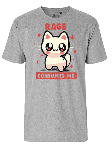 Rage Consumes Me - Wut verzehrt mich Meme, Wut, weirdcore, lustig, Katze, Kätzchen, sarkastisch, ungelenk, schwarzer Humor, Rage Consumes me meme, rage, funny, cat, kitten, sarcastic, unhinged, dark humour - Fairtrade T-Shirt