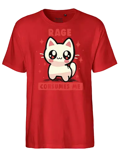 Rage Consumes Me - Wut verzehrt mich Meme, Wut, weirdcore, lustig, Katze, Kätzchen, sarkastisch, ungelenk, schwarzer Humor, Rage Consumes me meme, rage, funny, cat, kitten, sarcastic, unhinged, dark humour - Fairtrade T-Shirt