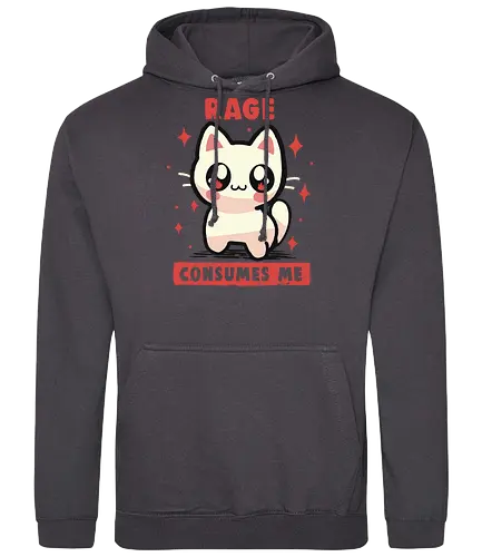 Rage Consumes Me - Wut verzehrt mich Meme, Wut, weirdcore, lustig, Katze, Kätzchen, sarkastisch, ungelenk, schwarzer Humor, Rage Consumes me meme, rage, funny, cat, kitten, sarcastic, unhinged, dark humour - Standard Hoodie