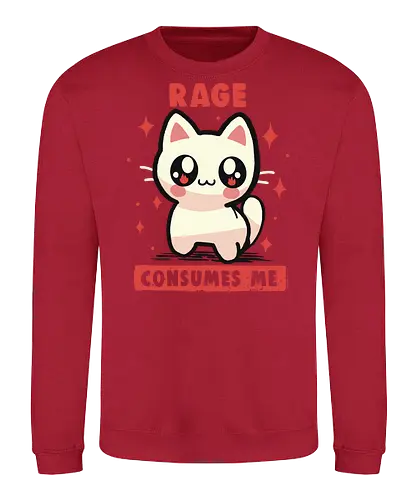 Rage Consumes Me - Wut verzehrt mich Meme, Wut, weirdcore, lustig, Katze, Kätzchen, sarkastisch, ungelenk, schwarzer Humor, Rage Consumes me meme, rage, funny, cat, kitten, sarcastic, unhinged, dark humour - Sweatshirt