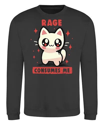 Rage Consumes Me - Wut verzehrt mich Meme, Wut, weirdcore, lustig, Katze, Kätzchen, sarkastisch, ungelenk, schwarzer Humor, Rage Consumes me meme, rage, funny, cat, kitten, sarcastic, unhinged, dark humour - Sweatshirt