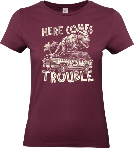 Here Comes Trouble - Movie, film, dinosaur, adventure, dinosaurs, sci-fi, science fiction, action - Standard T-Shirt (Women)