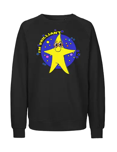 I'm Brilliant (Ich bin brillant) - Kawaii, Stern, brillant, clever, geekig, süß, lustig, Wortspiel, schlau, Glanz, Intelligenz, Nerd, Brille, Witz, Charme, Cartoon, Cute, Leuchten, Selbstbewusstsein, Spaß - Fairtrade Sweatshirt