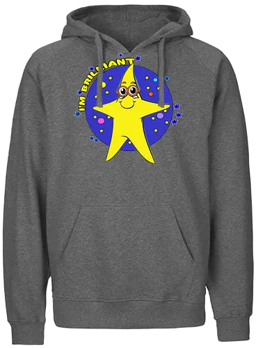 I'm Brilliant (Ich bin brillant) - Kawaii, Stern, brillant, clever, geekig, süß, lustig, Wortspiel, schlau, Glanz, Intelligenz, Nerd, Brille, Witz, Charme, Cartoon, Cute, Leuchten, Selbstbewusstsein, Spaß - Fairtrade Hoodie