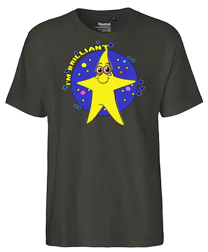 I'm Brilliant (Ich bin brillant) - Kawaii, Stern, brillant, clever, geekig, süß, lustig, Wortspiel, schlau, Glanz, Intelligenz, Nerd, Brille, Witz, Charme, Cartoon, Cute, Leuchten, Selbstbewusstsein, Spaß - Fairtrade T-Shirt