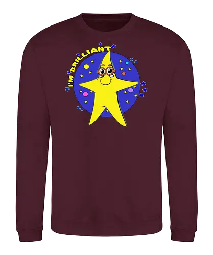 I'm Brilliant (Ich bin brillant) - Kawaii, Stern, brillant, clever, geekig, süß, lustig, Wortspiel, schlau, Glanz, Intelligenz, Nerd, Brille, Witz, Charme, Cartoon, Cute, Leuchten, Selbstbewusstsein, Spaß - Sweatshirt