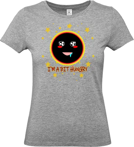 Kawaii Hungry Black Hole (Kawaii hungriges Schwarzes Loch) - Kawaii, Schwarzes Loch, süß, hungrig, Weltraum, Universum, lustig, Cartoon, Science-Fiction, Nerd, Geek, Astronomie, Kosmos, Galaxie, Sterne, Planeten, Humor, Gravitationskraft, putzig, Appetit, foodie - Standard T-Shirt (Women)