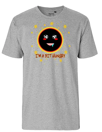 Kawaii Hungry Black Hole (Kawaii hungriges Schwarzes Loch) - Kawaii, Schwarzes Loch, süß, hungrig, Weltraum, Universum, lustig, Cartoon, Science-Fiction, Nerd, Geek, Astronomie, Kosmos, Galaxie, Sterne, Planeten, Humor, Gravitationskraft, putzig, Appetit, foodie - Fairtrade T-Shirt