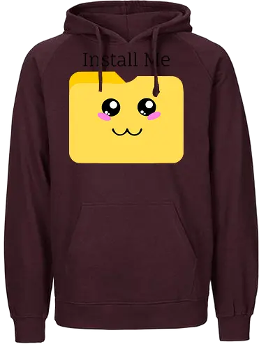 Cute Kawaii Install Me (Süßes Kawaii Installier Mich) - Kawaii, süß, Dateiordner, installieren, Technik, Geek, Nerd, Gamer, Computer, digital, Software, Programmierung, Coding, IT, Download, Upload, Internet, Technologie, System, App - Fairtrade Hoodie