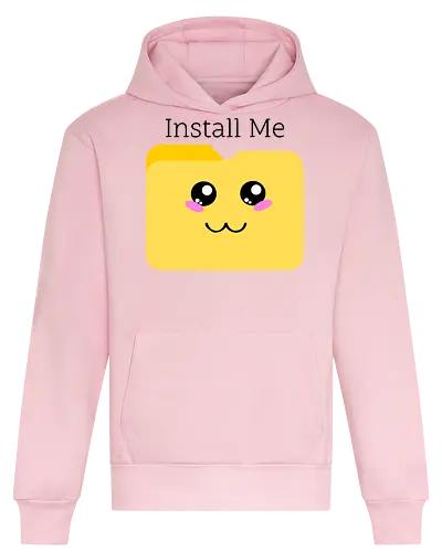 Cute Kawaii Install Me (Süßes Kawaii Installier Mich) - Kawaii, süß, Dateiordner, installieren, Technik, Geek, Nerd, Gamer, Computer, digital, Software, Programmierung, Coding, IT, Download, Upload, Internet, Technologie, System, App - Heavyweight Hoodie
