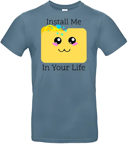 Cute Kawaii Install Me in Your Life (Installier Mich in Dein Leben) - Kawaii, süß, Verlobung, Ringe, Liebe, Hochzeit, Geek, Nerd, Gamer, Technik, Dateiordner, Romantik, Beziehung, IT, Computer, Software, Code, Programmierung, digital, App, love, couple - Standard T-Shirt