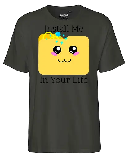 Cute Kawaii Install Me in Your Life (Installier Mich in Dein Leben) - Kawaii, süß, Verlobung, Ringe, Liebe, Hochzeit, Geek, Nerd, Gamer, Technik, Dateiordner, Romantik, Beziehung, IT, Computer, Software, Code, Programmierung, digital, App, love, couple - Fairtrade T-Shirt