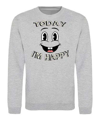 Happy Day (Glücklicher Tag) - glücklich, retro, lächeln, positivität, gute vibes, cartoon, vintage, nostalgie, stimmungsaufheller, fröhlich, klassisch, bunt, optimismus, verspielt, spaß, groovy, leuchtend, freude, tagesmotto, aufmunterung, positivity, positive, motivation, motivational, inspiration, inspirational, good day, happy day - Sweatshirt