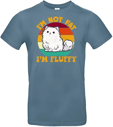 I'M NOT FAT, I'M FLUFFY - cat, fluffy, retro, text, humor, animal, colorful, stripes, cute, design - Standard T-Shirt