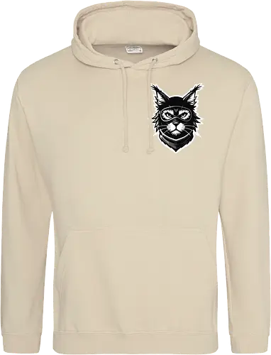 Front Katze Pocketdruck, Back Logo schwarz