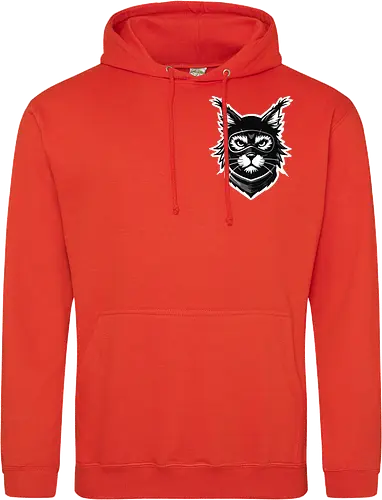Front Katze Pocketdruck, Back Logo schwarz