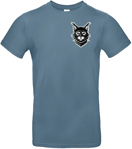Front Katze Pocketdruck, Back Logo schwarz - Standard T-Shirt