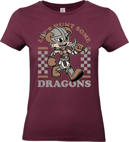 Game Mascot Dragon Hunter - Video Games, Video Game, Game, Games, Gamer, Mascot, Retro, Vintage, Retro Vintage, Retro Gamer, Retro Cartoon, Adventure, Dark Fantasy, Fantasy, Hack And Slash, Magic, Monsters, Monster, Dragon, Medieval, Knight, Hunter, Hunt - Standard T-Shirt (Women)