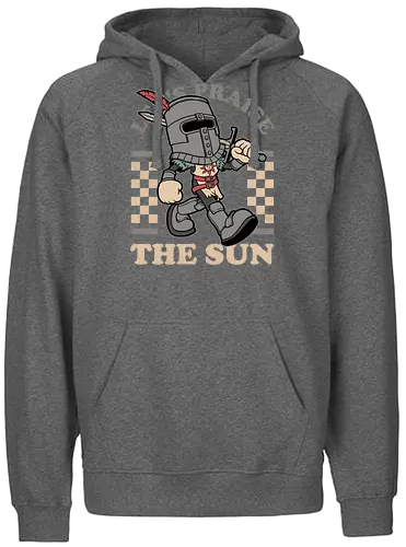 Game Mascot Sun Warrior - Video Games, Video Game, Game, Games, Gamer, Mascot, Retro, Vintage, Retro Vintage, Retro Gamer, Retro Cartoon, Dark Fantasy, Fantasy, Adventure, Hack And Slash, Undead, Creatures, Creature, Monster, Monsters, Medieval, Knight, Sun - Fairtrade Hoodie